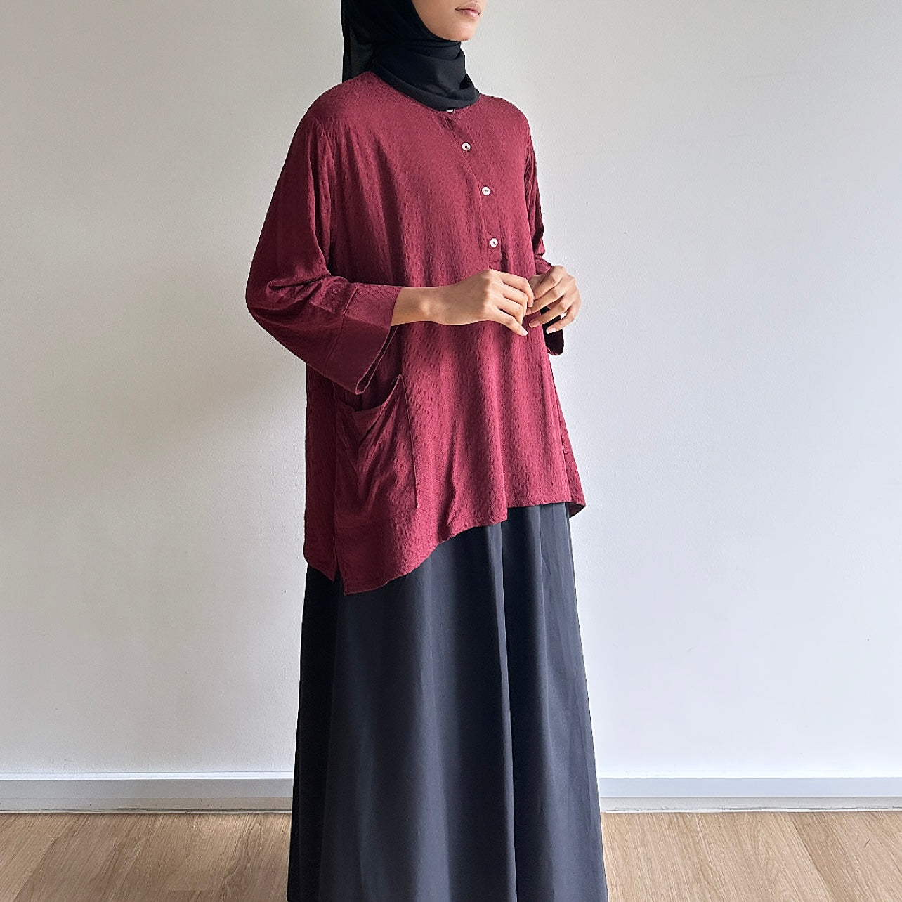Wren button oversized blouse