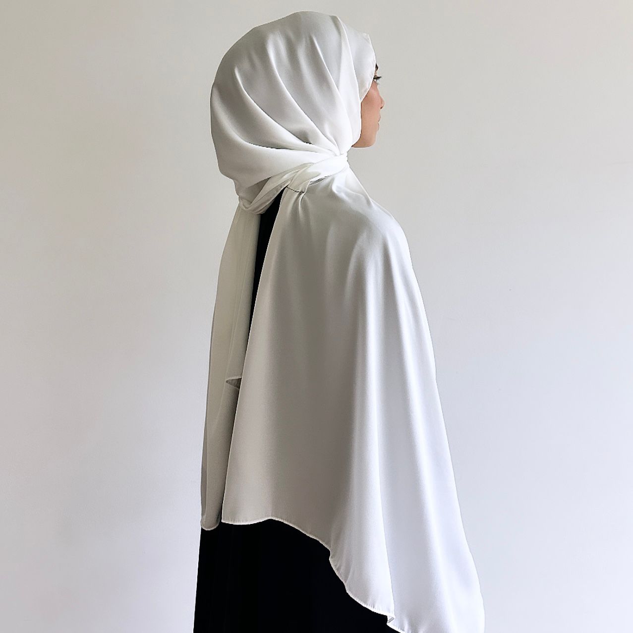 Matte satin silk long shawl