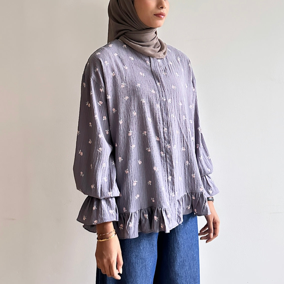 Gwen floral ruffle blouse