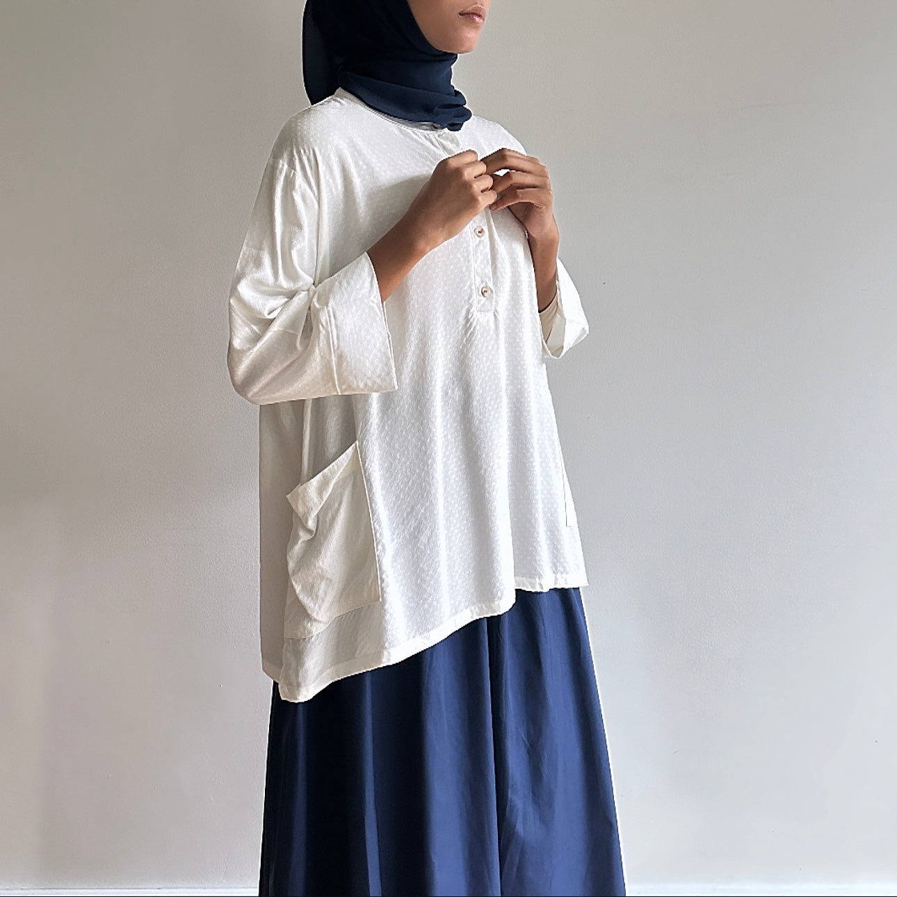 Wren button oversized blouse
