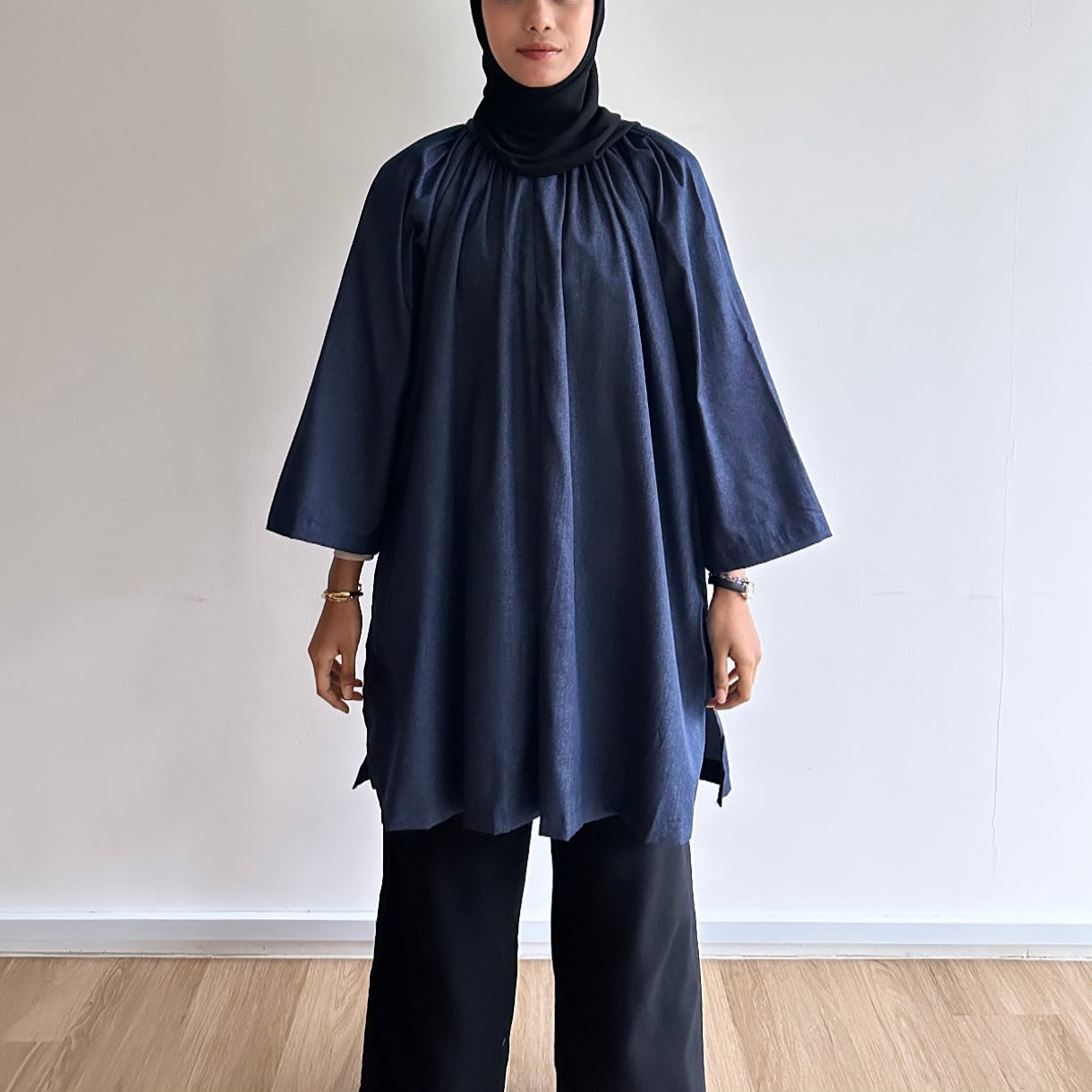 Nicole denim raglan tunic