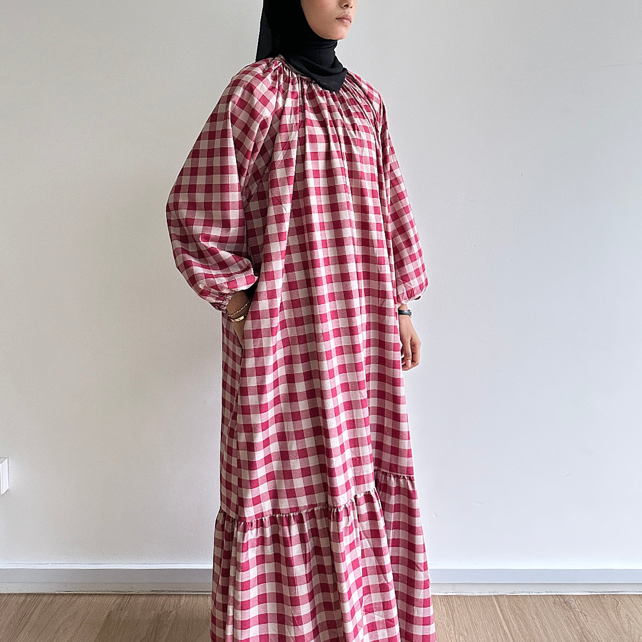 Inaya gingham maxi dress