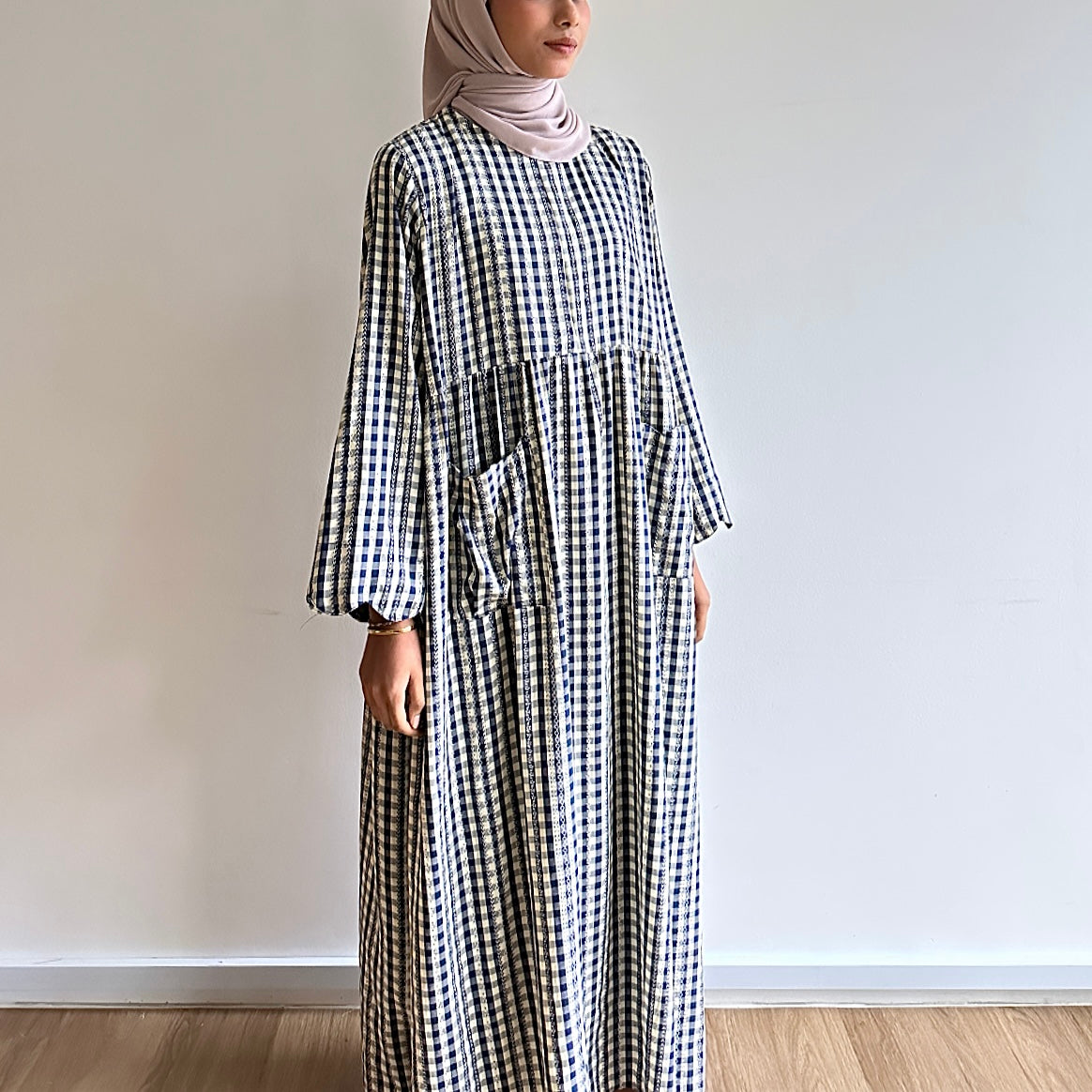 Caryn gingham maxi dress