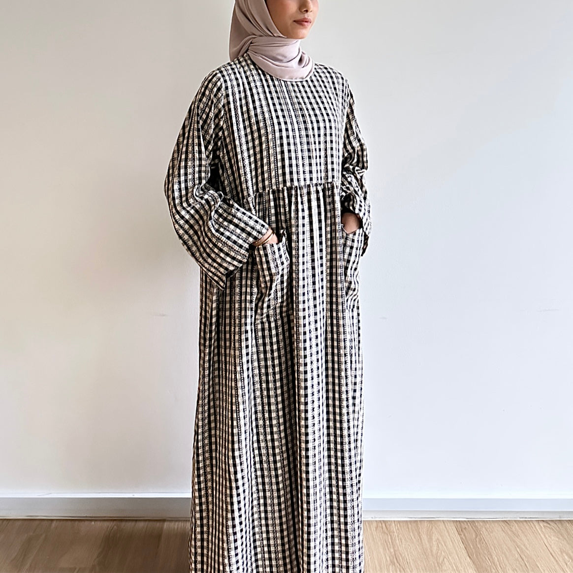 Caryn gingham maxi dress