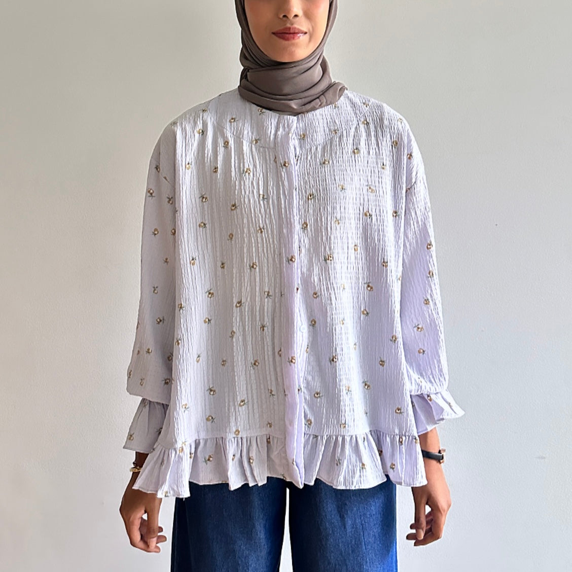 Gwen floral ruffle blouse