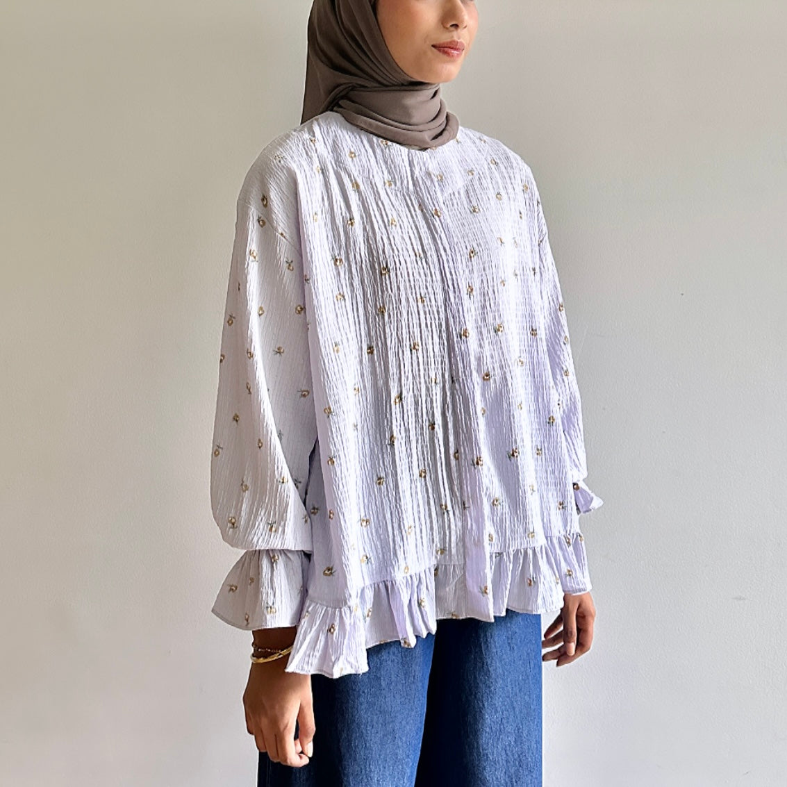 Gwen floral ruffle blouse