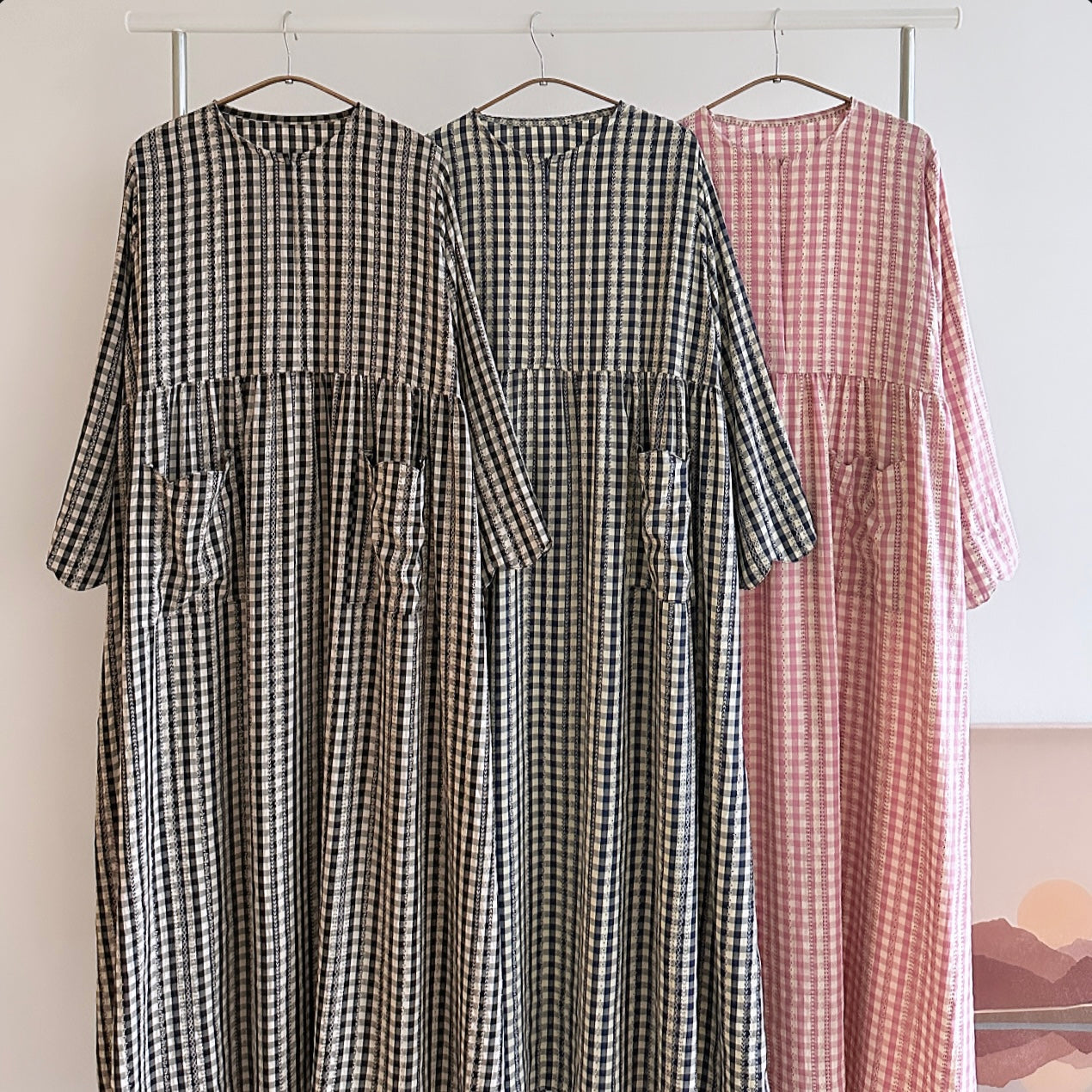 Caryn gingham maxi dress