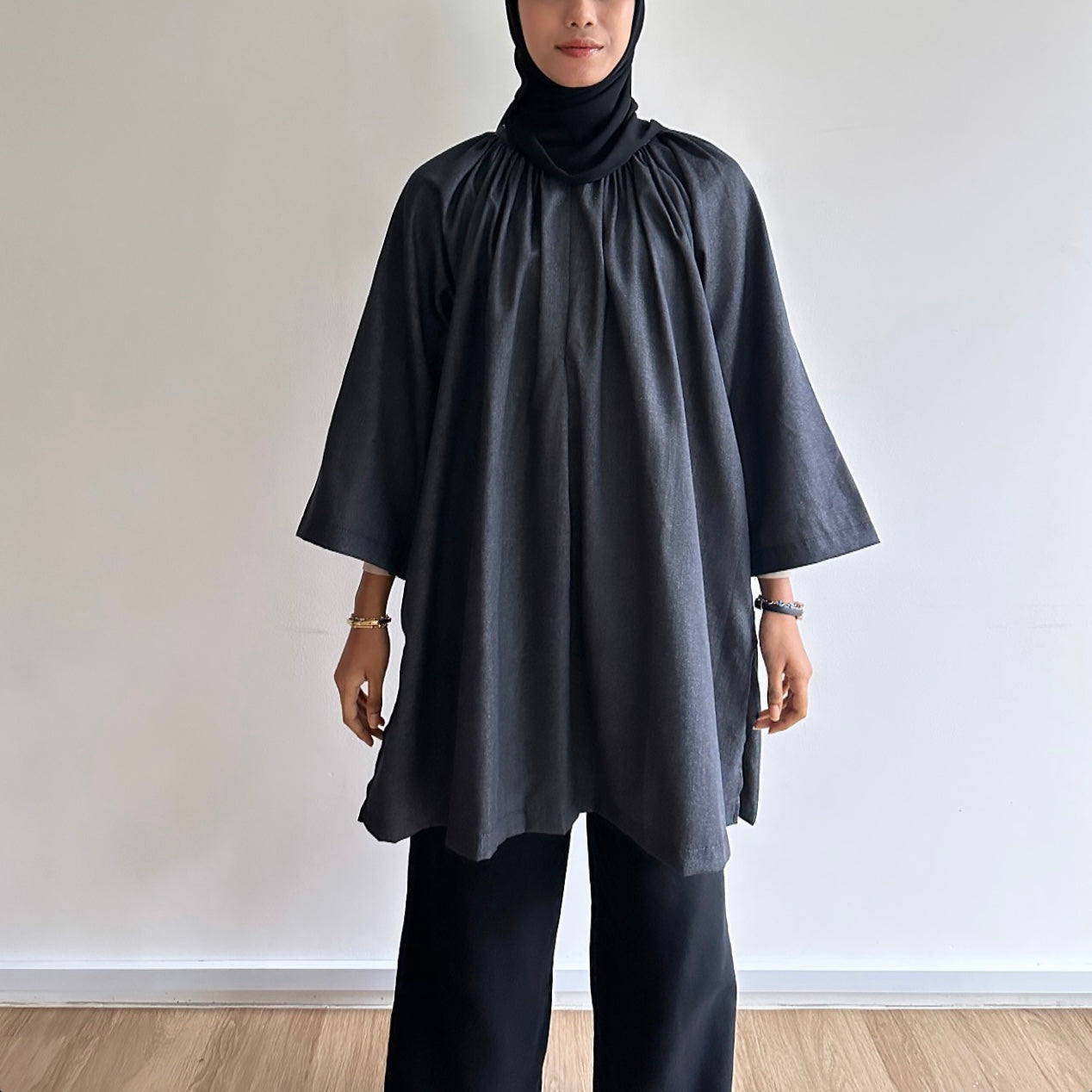 Nicole denim raglan tunic