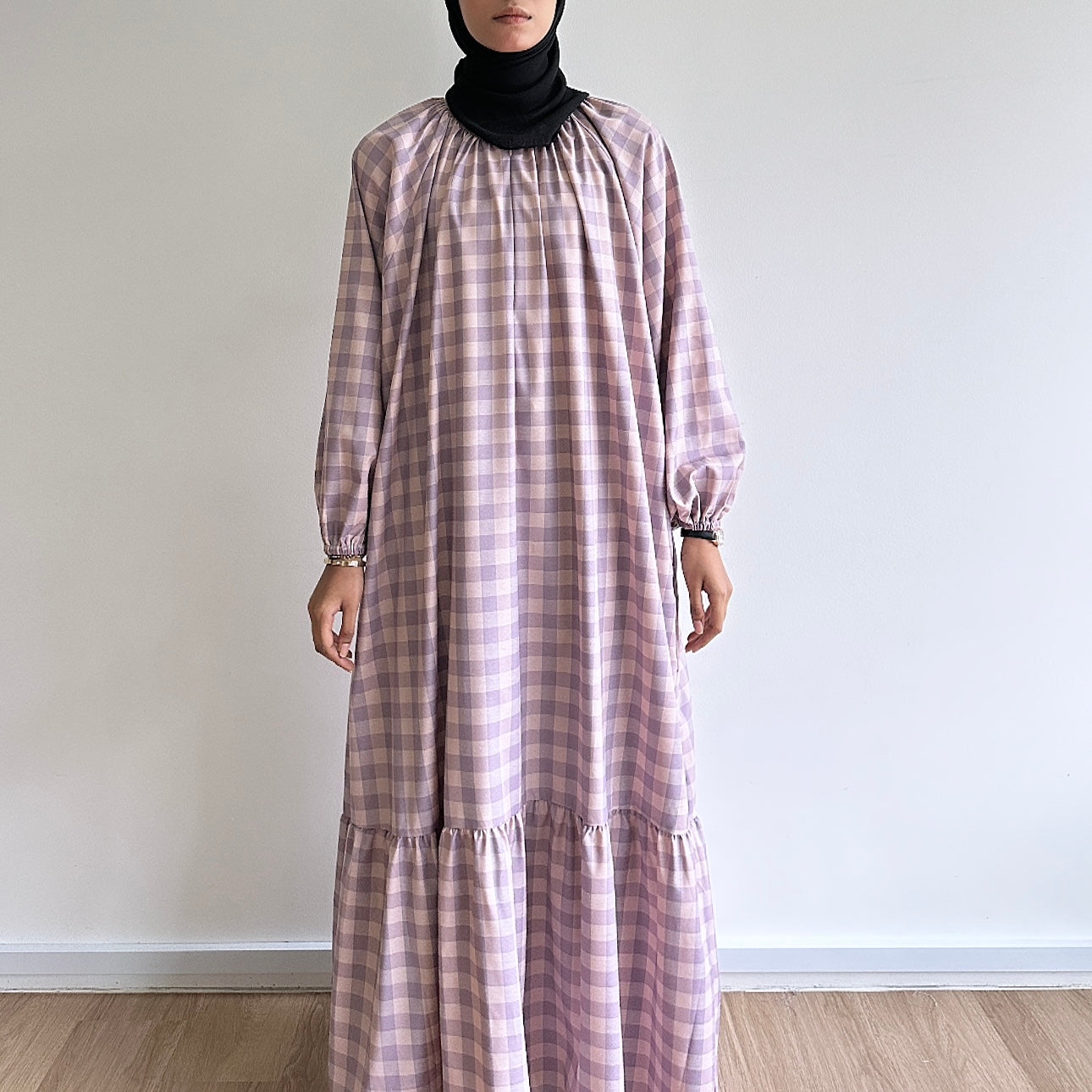Inaya gingham maxi dress