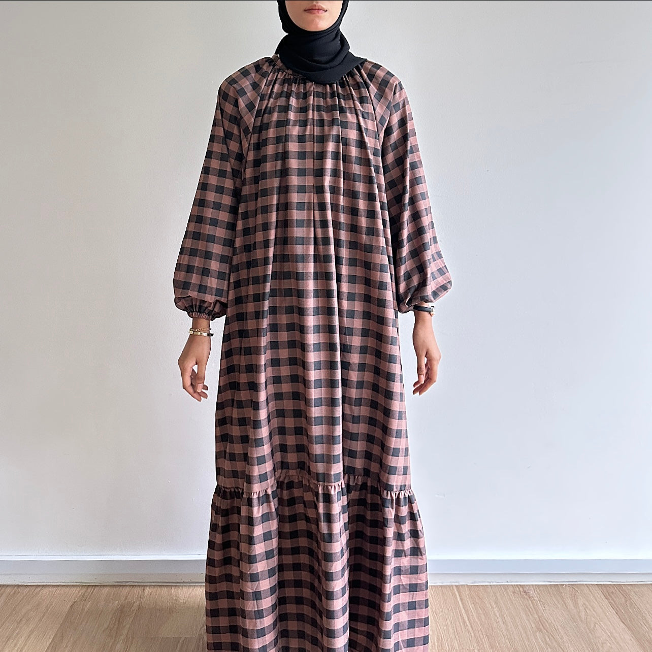 Inaya gingham maxi dress