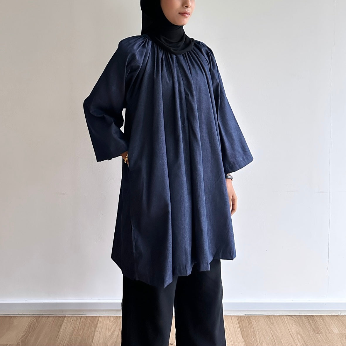 Nicole denim raglan tunic