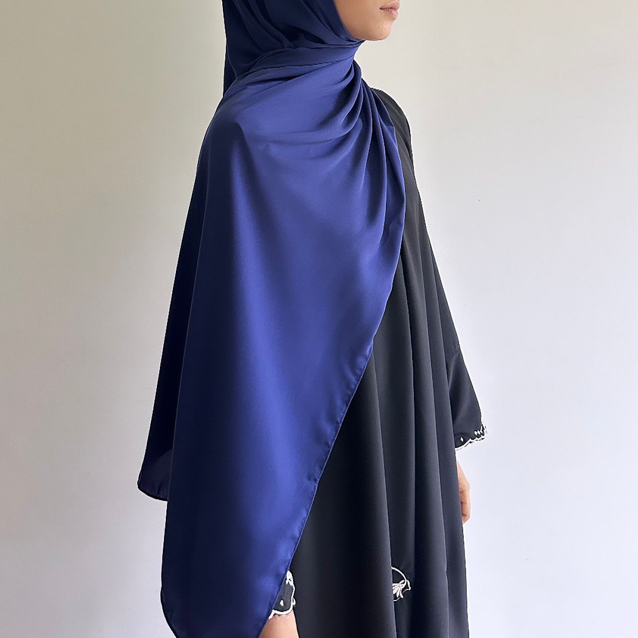 Matte satin silk long shawl