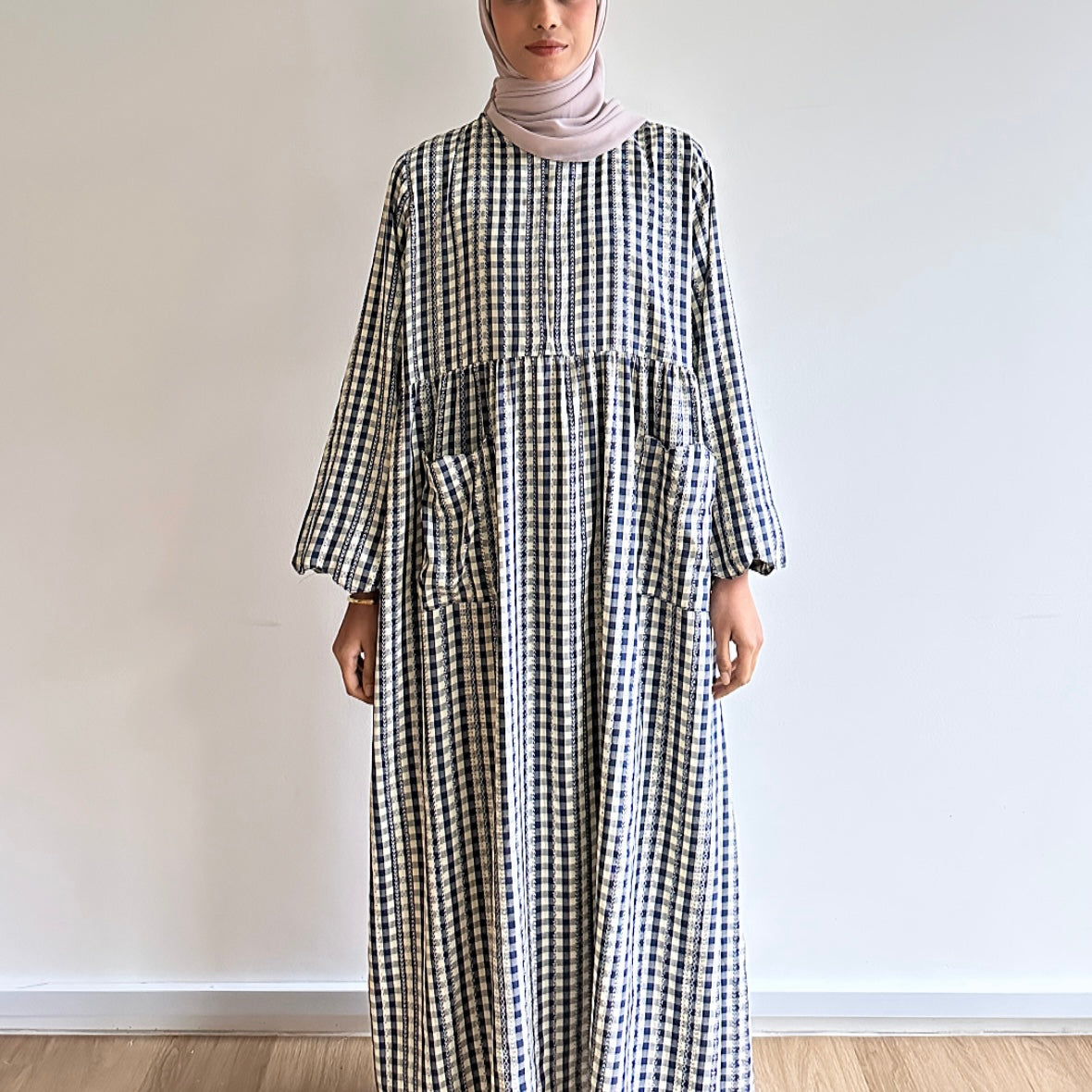 Caryn gingham maxi dress