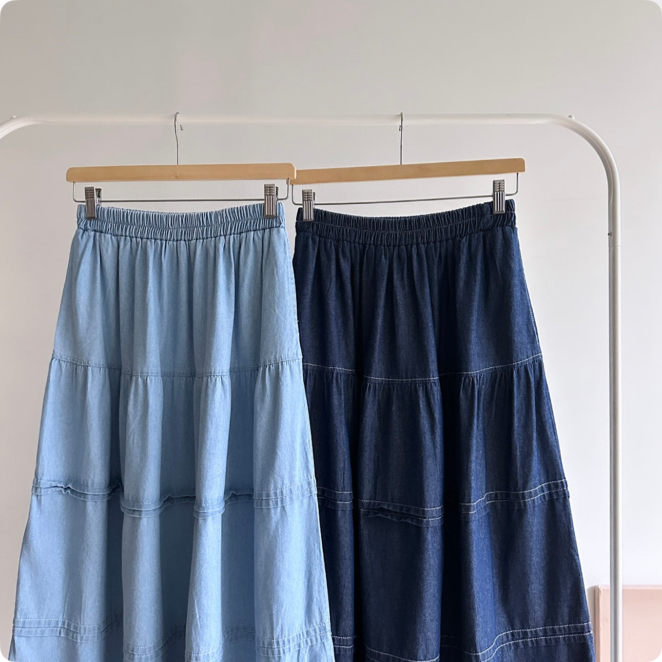 Quinn ruffle denim skirt