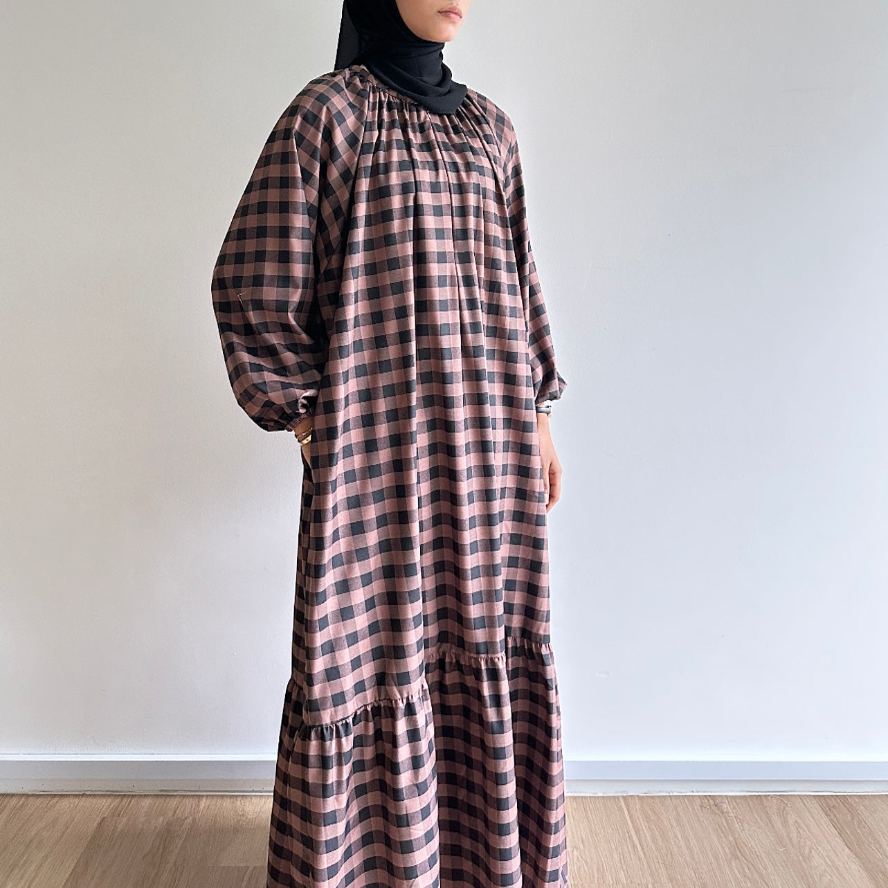 Inaya gingham maxi dress