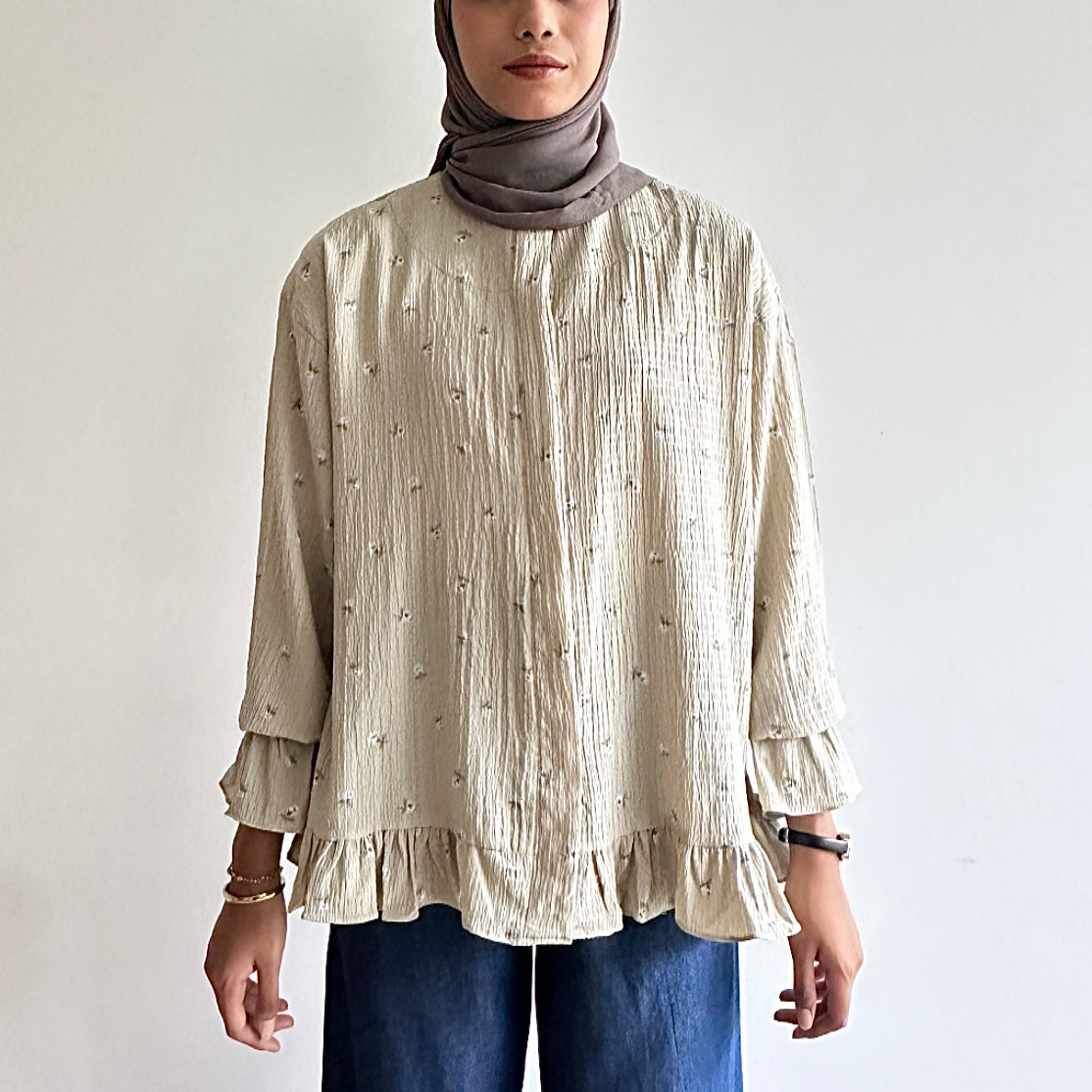 Gwen floral ruffle blouse