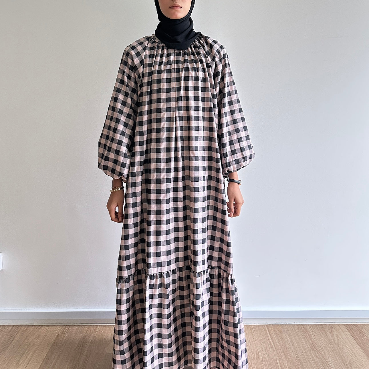 Inaya gingham maxi dress