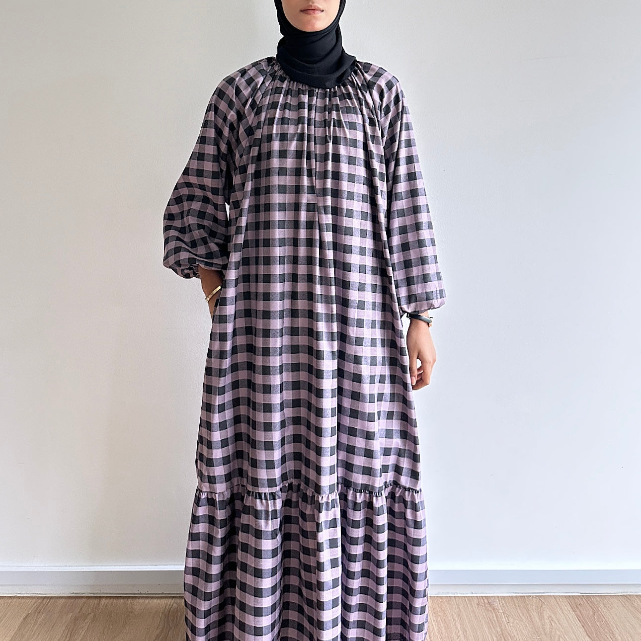 Inaya gingham maxi dress