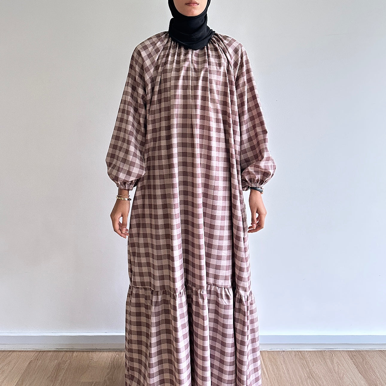 Inaya gingham maxi dress