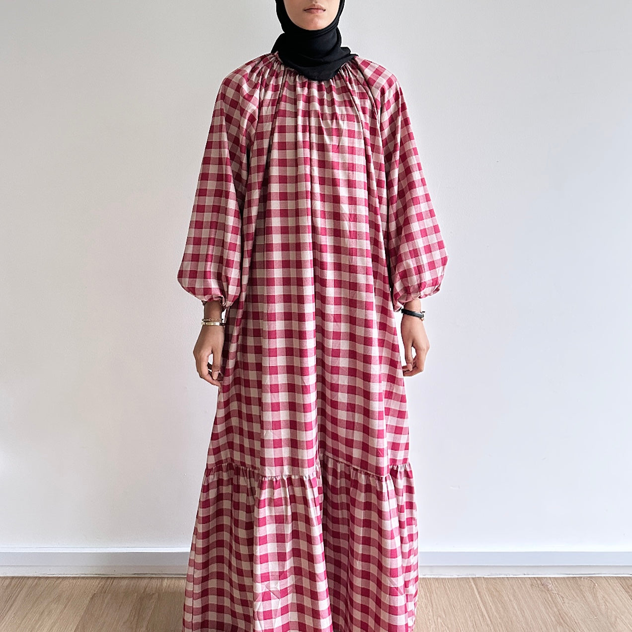 Inaya gingham maxi dress