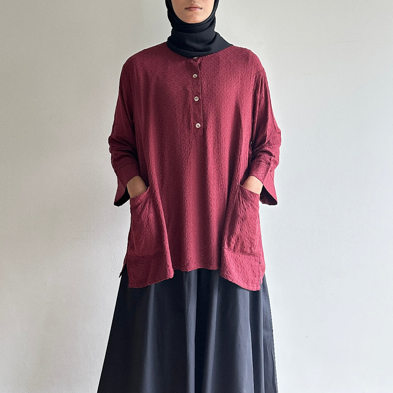 Wren button oversized blouse