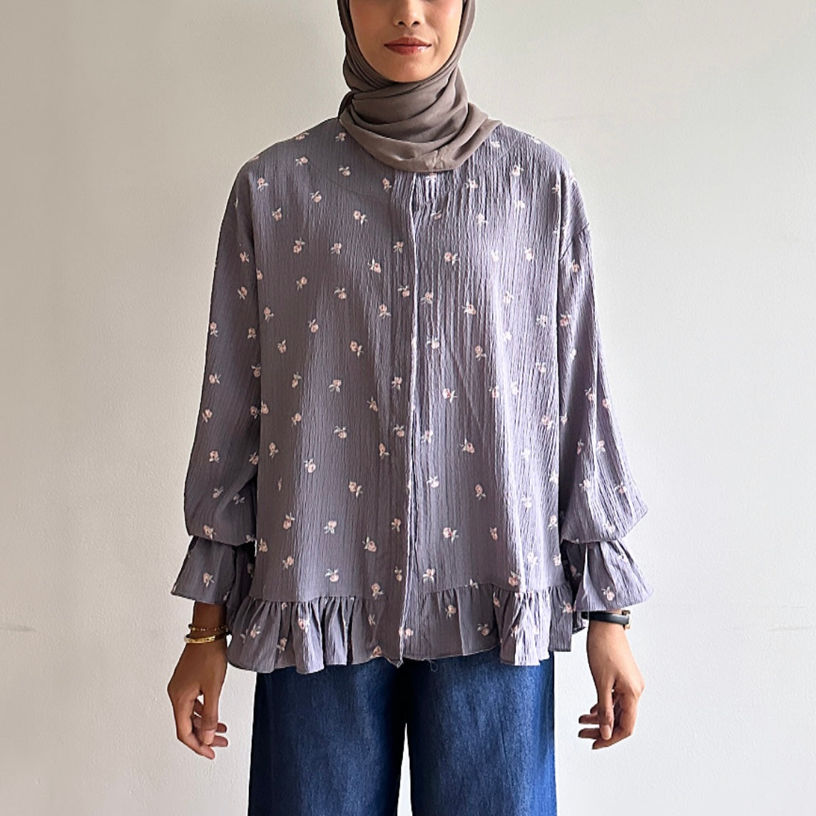 Gwen floral ruffle blouse