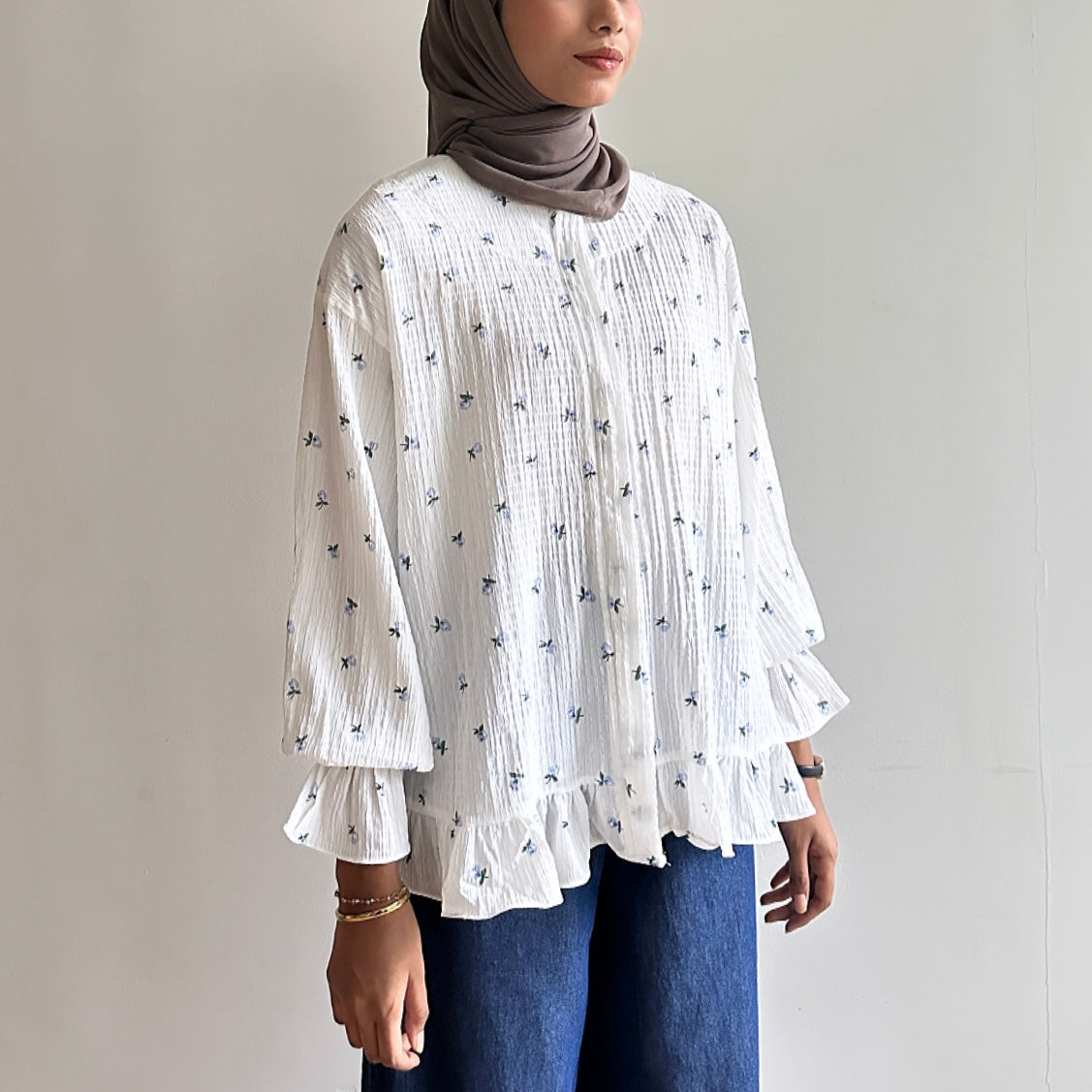 Gwen floral ruffle blouse