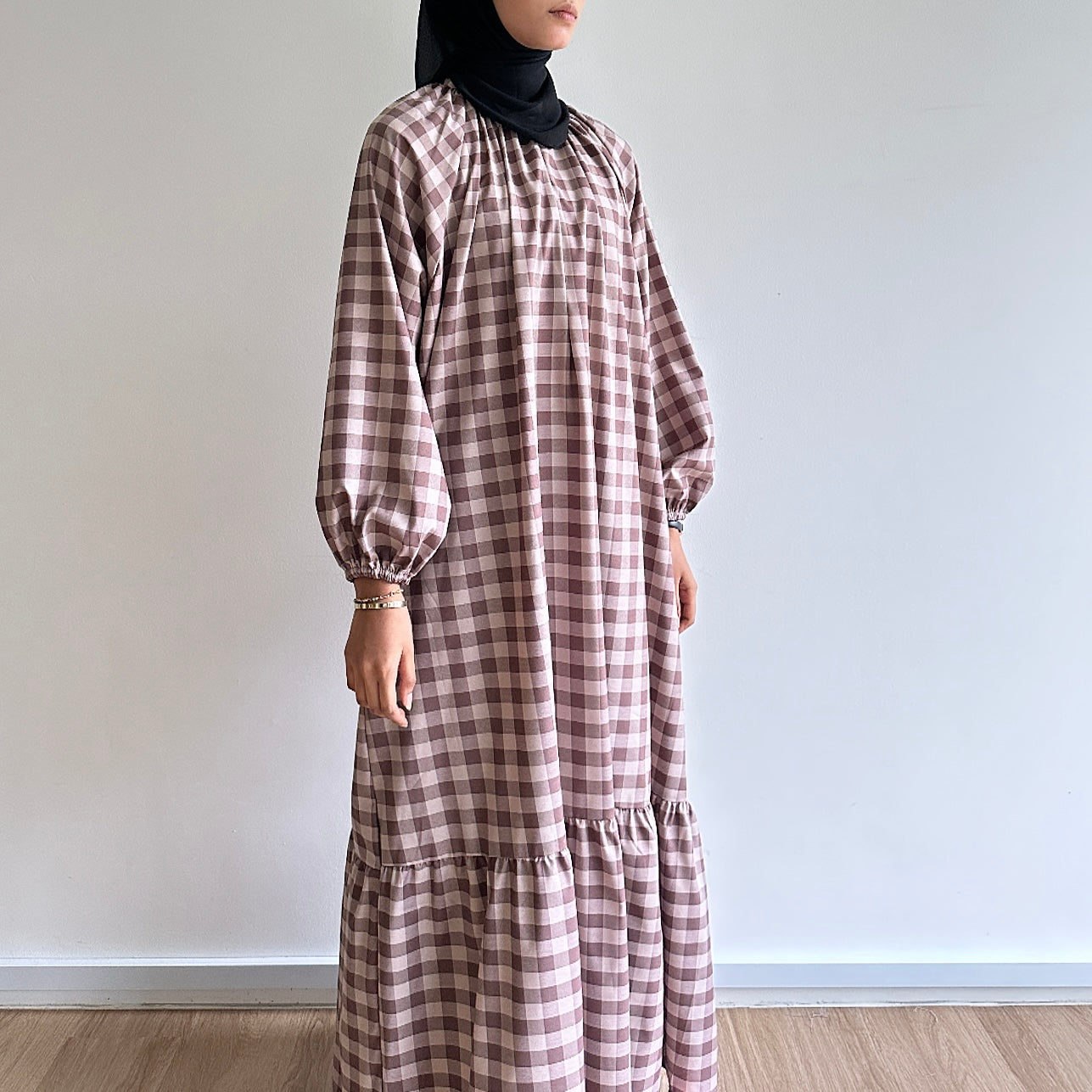 Inaya gingham maxi dress