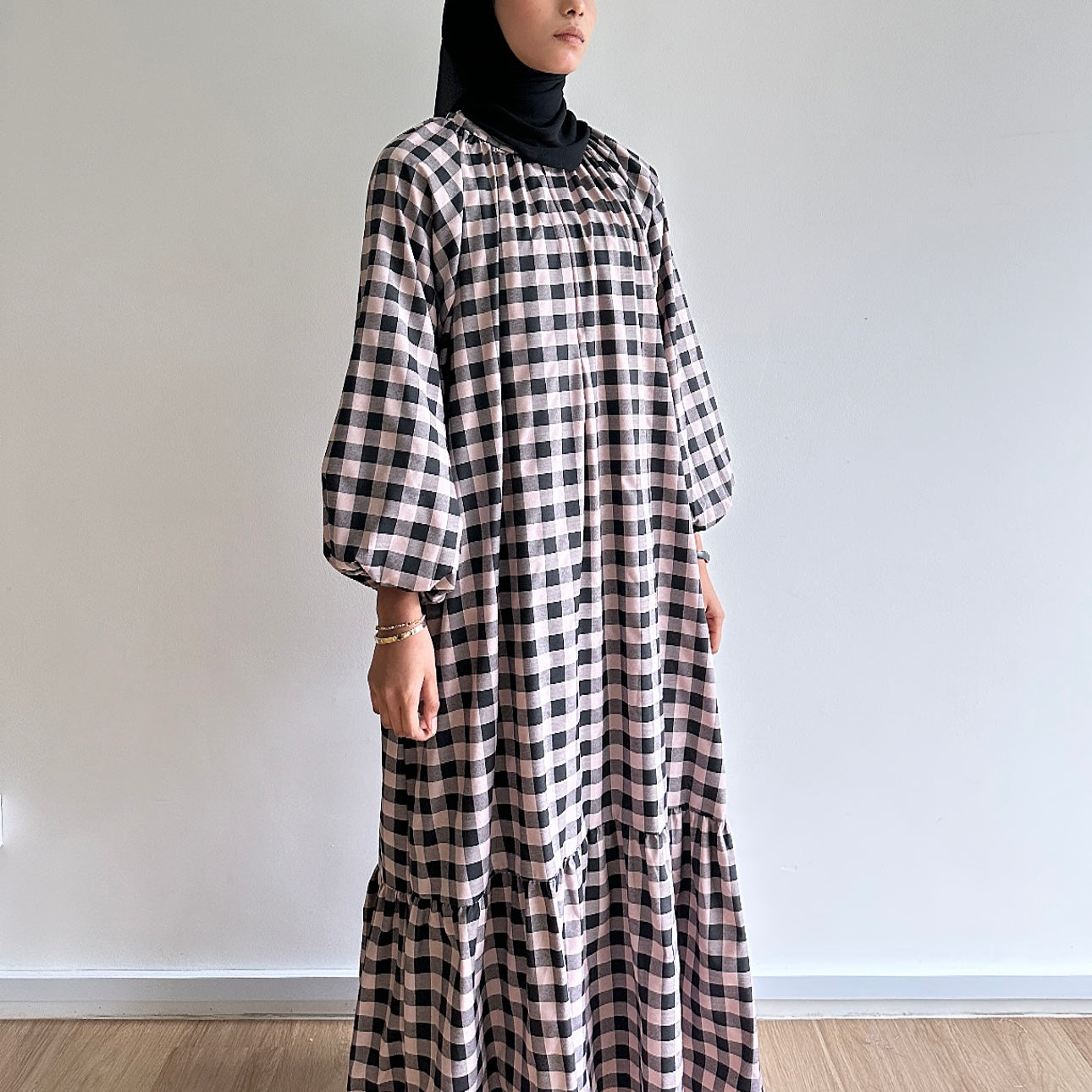 Inaya gingham maxi dress