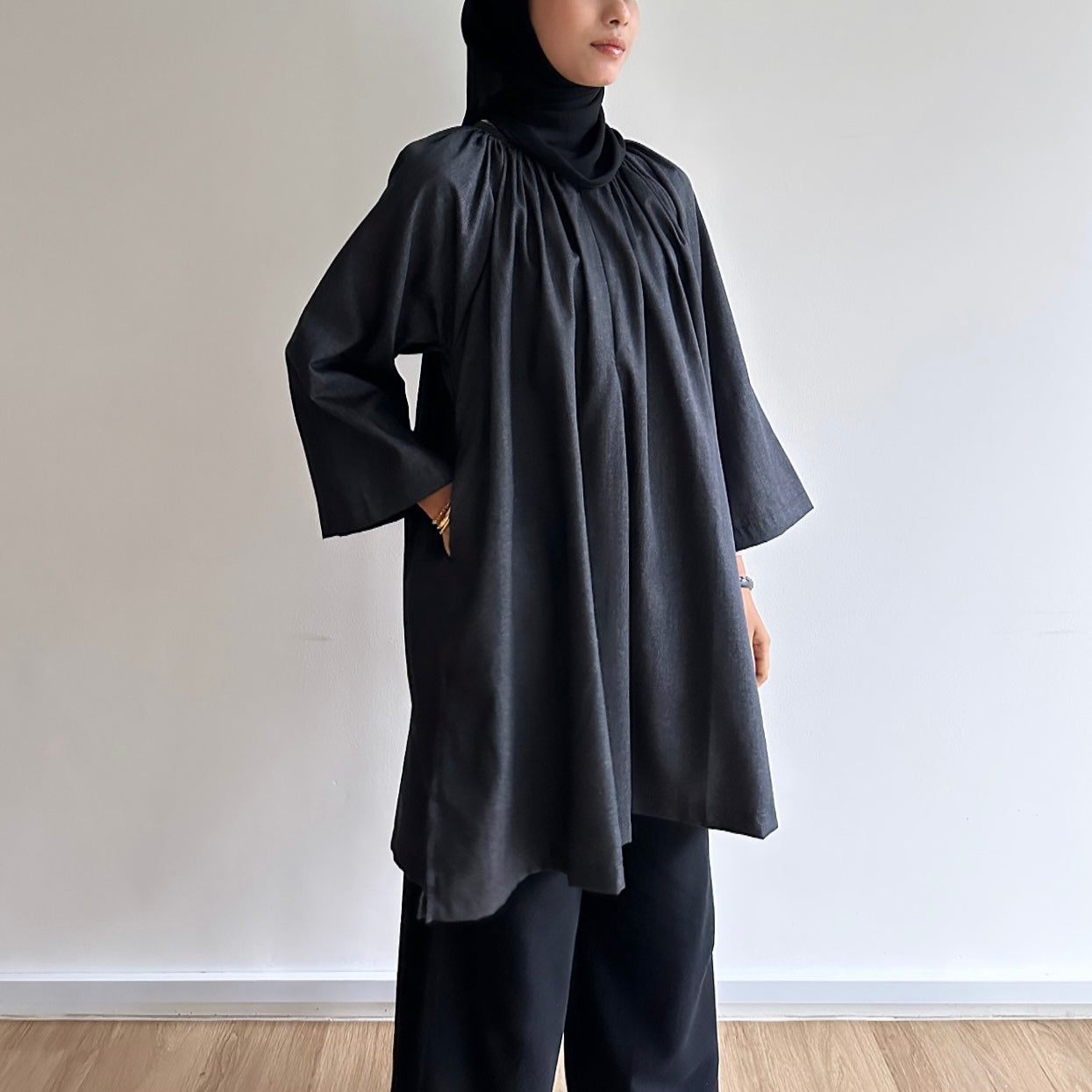 Nicole denim raglan tunic