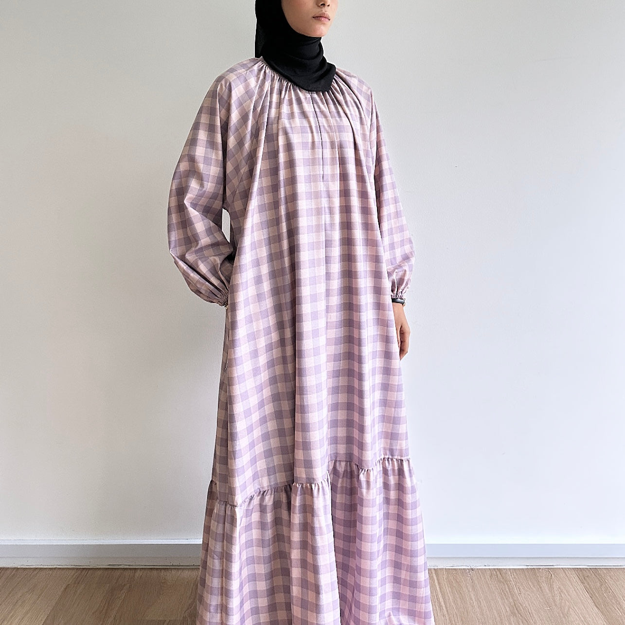 Inaya gingham maxi dress