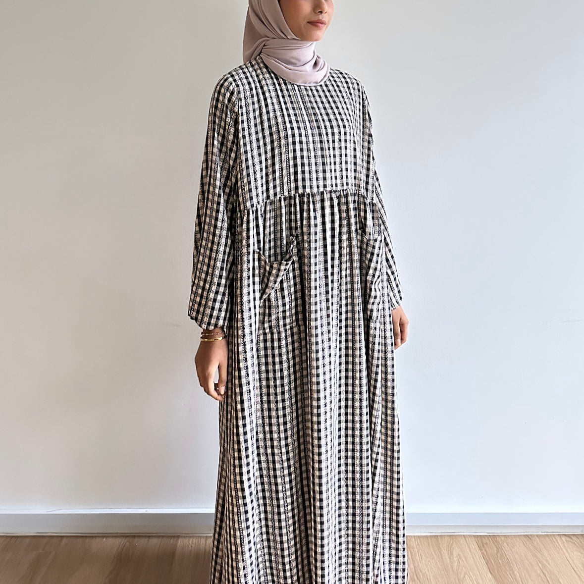 Caryn gingham maxi dress