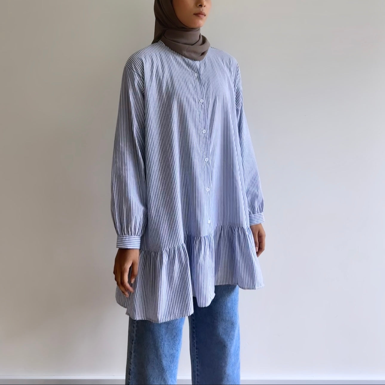 Selene stripe oversized blouse