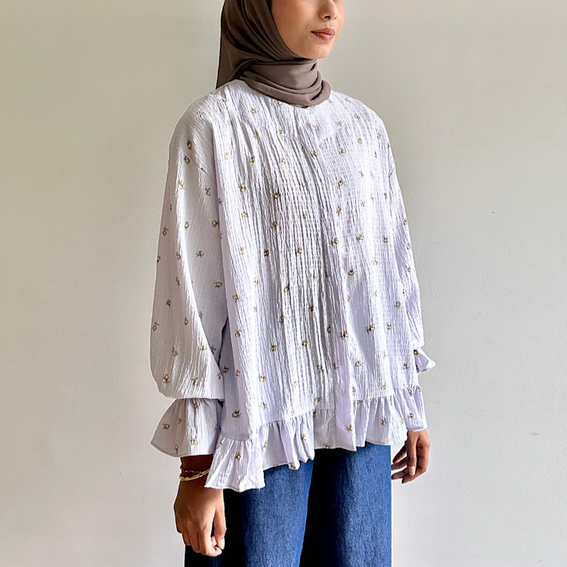 Gwen floral ruffle blouse