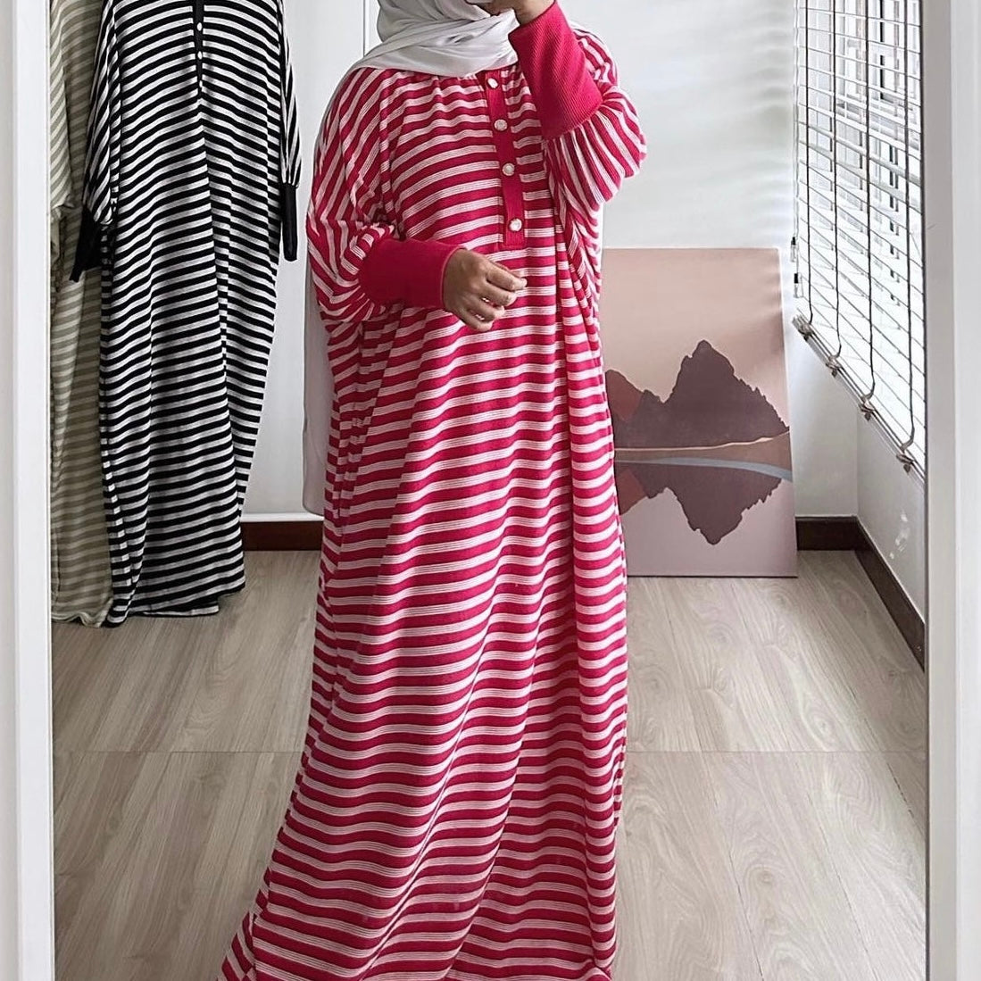 Noa stripe batwing dress