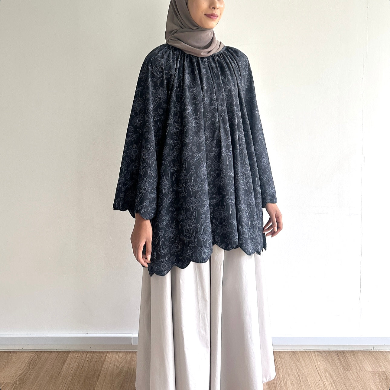 Liora scallop floral blouse