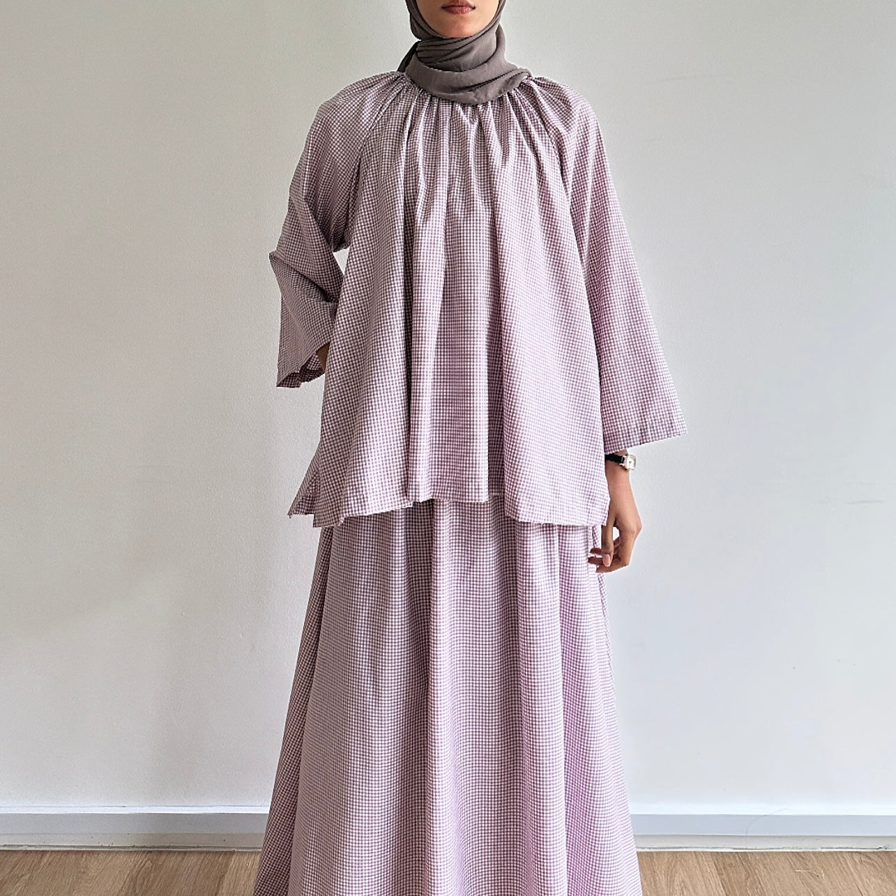 Tania small checkered skirt set