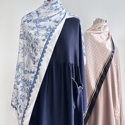Bleu printed long shawl