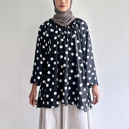 Liora scallop polka dot blouse