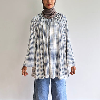 Kate houndstooth raglan blouse