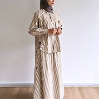 Quinn striped linen skirt set