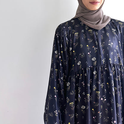 Maia balloon sleeve satin dress