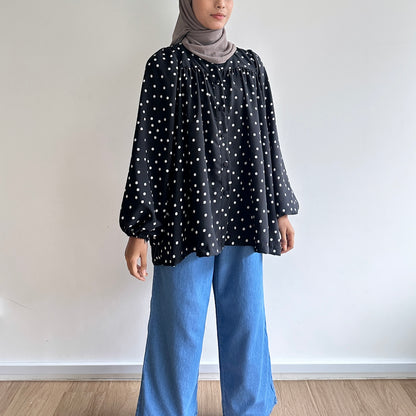 Celeste polka dot blouse
