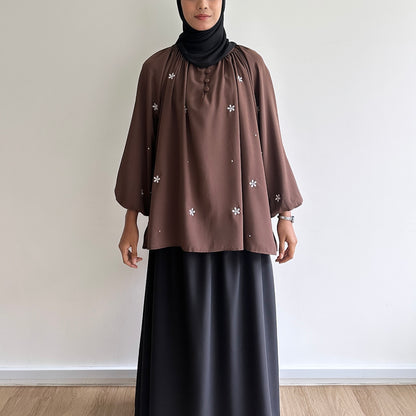 Mel floral embroidery blouse