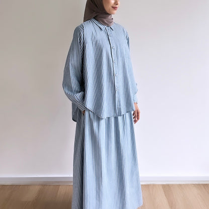Quinn striped linen skirt set