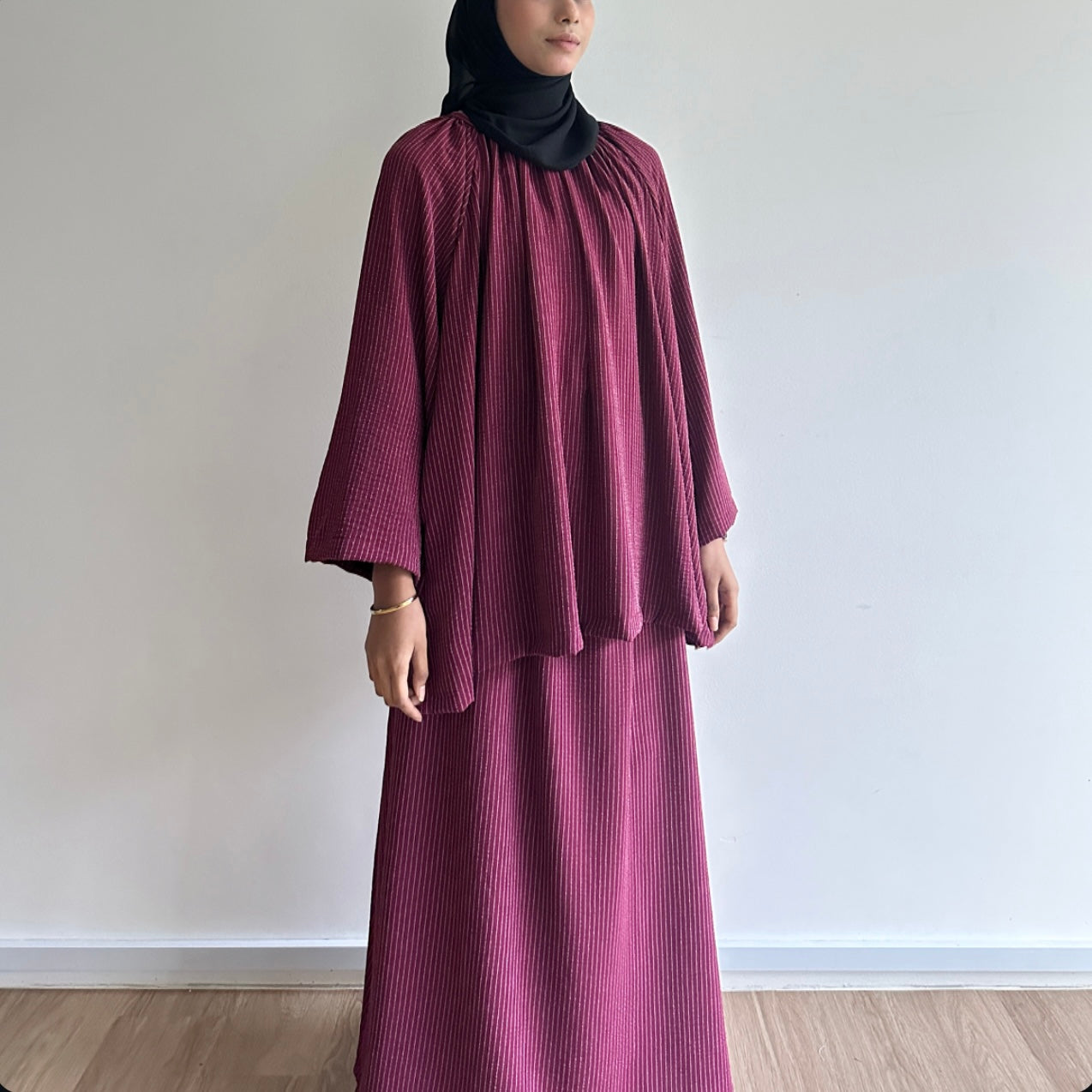 Naia stripe skirt set