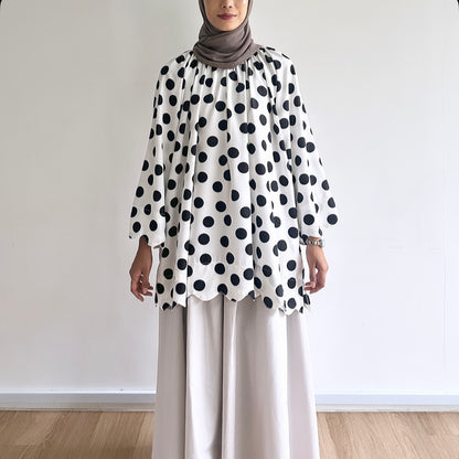 Liora scallop polka dot blouse