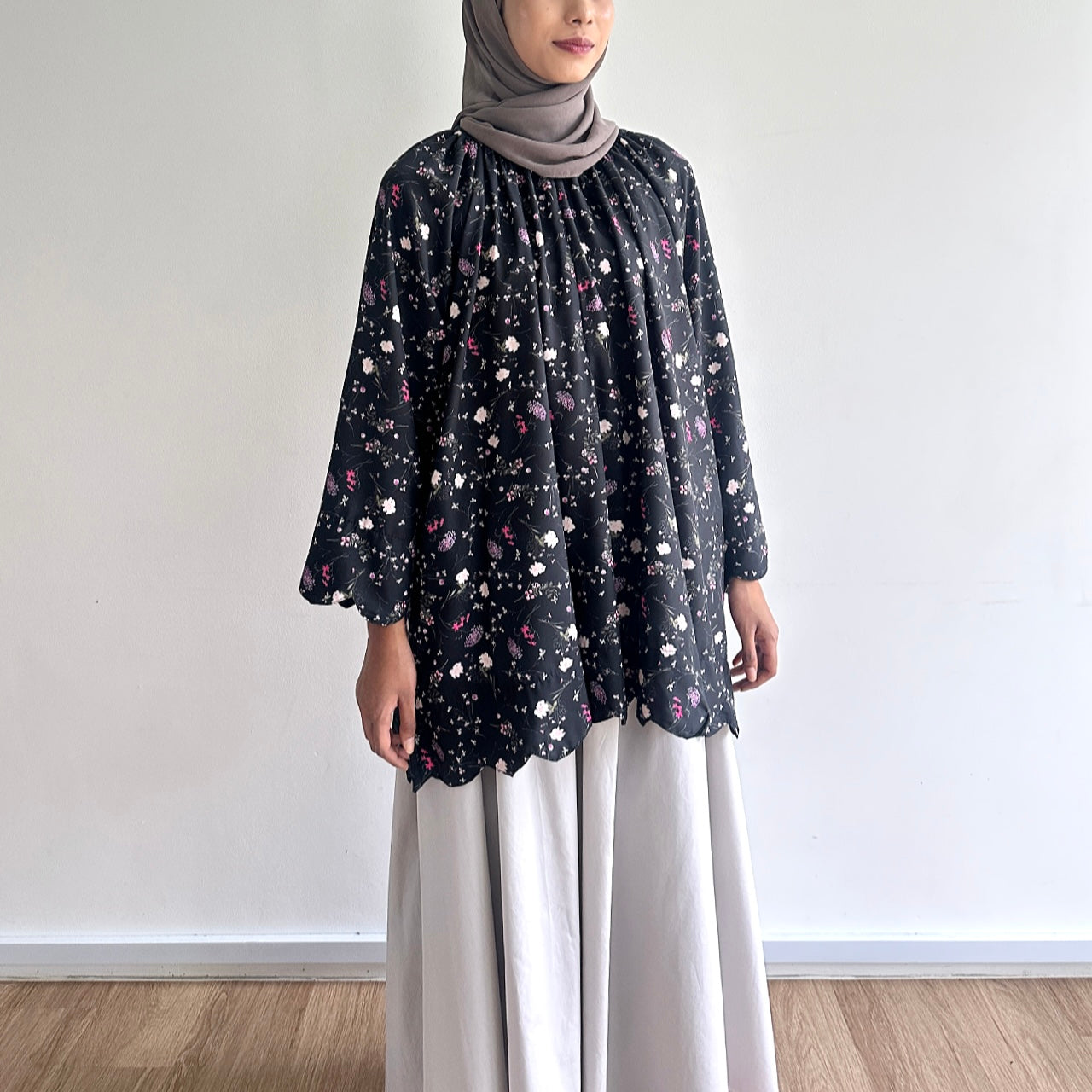 Liora scallop floral blouse