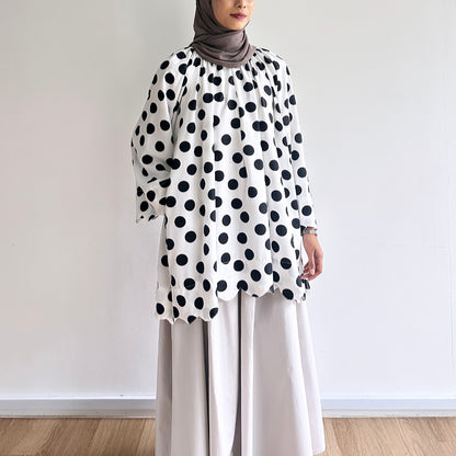Liora scallop polka dot blouse