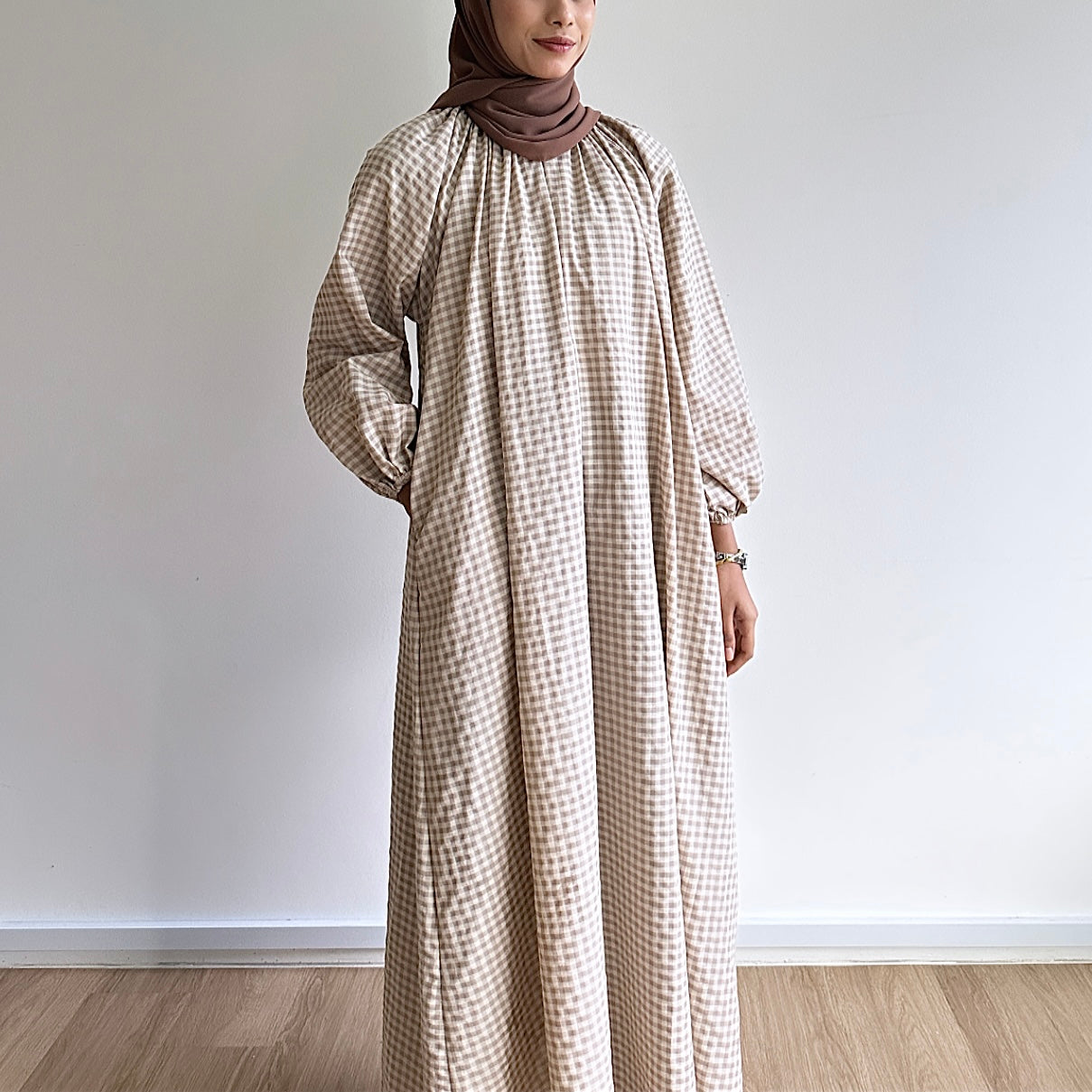Gina gingham maxi dress